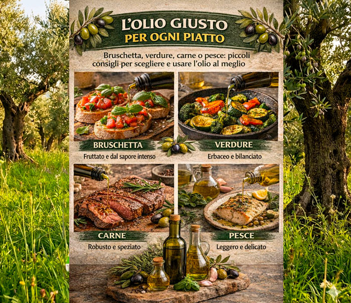 L’olio giusto per ogni piatto